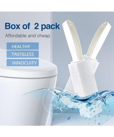 White Cleaning Pumice Stone with Handle - 2 Pack for Hard Water Stains Tile & Bathroom Cleaning - Buy Online on GoSupps.com