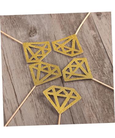 ibasenice 300 Pcs Wedding Decorations for Ceremony Wedding D cor Wedding Topper Gold Diamond Topper Birthday Diamond Dessert Topper Wedding Ceremony Decorations Gold Decor Cake Paper Cup Goldenx3pcs mediumx3pcs - Buy Online on GoSupps.com