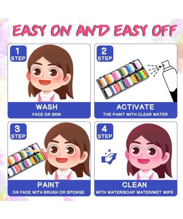 Face Paint Crayons 12 Washable Rainbow Face Palette | Rainbow Face and Body Paint Set Makeup Cream for Boys Girls and Women - Buy Online on GoSupps.com