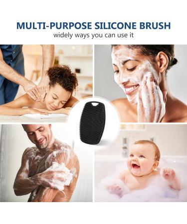 Silicone Body Scrubber Brush for Exfoliating All Skin Types - Easy to Use, Clean, and Quick Drying (Black) - Buy Online on GoSupps.com
