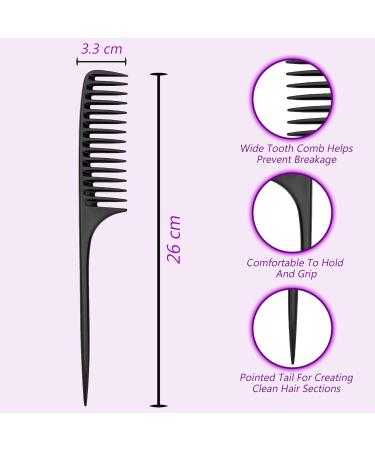 3pk Tail Combs Set - Professional Hair Styling Tools with Wide and Fine Tooth Combs for Sectioning, Braiding, and Foiling - Buy Online on GoSupps.com