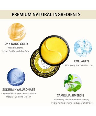GILVOS 24k Gold Under Eye Patches for Puffy Eyes, Dark Circles & Wrinkles - Skin Care Eye Treatment - Buy Online on GoSupps.com
