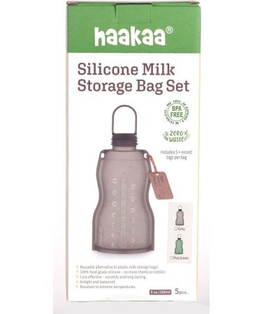 Haakaa Reusable Silicone Milk Storage Bags 260ml (5 Count) | BPA Free Breastmilk Containers for Breastfeeding - Buy Online on GoSupps.com
