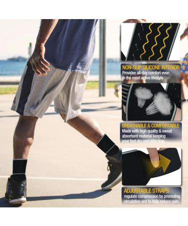 Ankle Brace for Men & Women - Adjustable Compression Sleeve for Tendonitis Sprains & Sports Protection (Gray - Buy Online on GoSupps.com