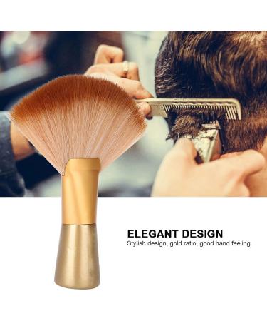 Soft Large Fan Shaped Salon Stylist Barber Neck Face Duster Hair Brush Hair Cutting Tools Gold Aluminum and Wooden Handle and Relaxe Gentle and Secure This Neck Face Duster - Buy Online on GoSupps.com