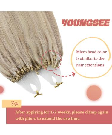 Youngsee Microring Extensions | Real Hair 35cm Blond Loop & Highlight Extensions | Premium Quality 50g #18/613 - Buy Online on GoSupps.com