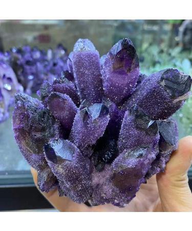 Natural Purple Quartz Crystal Cluster Specimen Suitable for Home HOMEZHOU (Size : 650-700g)