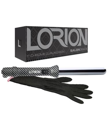 Diamond Technology 1" Clipless Curler & Heat Resistant Glove Black Checker
