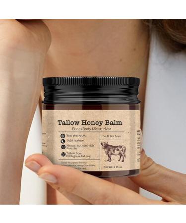  Husoiuy Beef Tallow Moisturizer | 100ml Beef Tallow Beef Tallow Beef Beef Beef Fed by Grass Fed Animals with Honey Moisturizer for Face & Body - Deep Moisturizing Cream - Buy Online on GoSupps.com