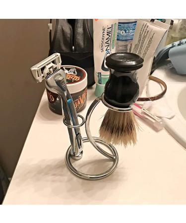 WTPIN Stainless Steel Razor Brush Stand Holder - Silver Shaving Stand for Men | Portable & Durable Shaving Brushlands - Buy Online on GoSupps.com