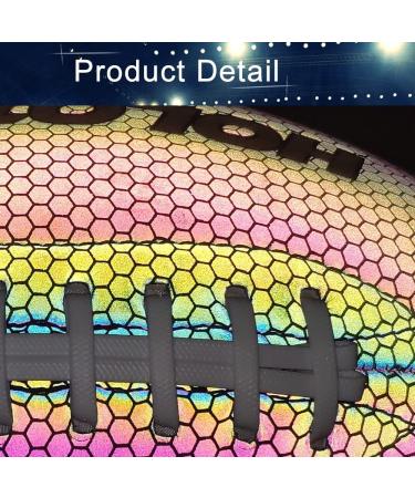 KPASON Football  Holographic Football Reflective Glowing Footballs for Kids  Teens and Adults  Composite Leather Football with Pump (Official Size 9 & Youth Size 6 & Peewee Size 3) Official Size 9 / Black (with Pump) - Buy Online on GoSupps.com