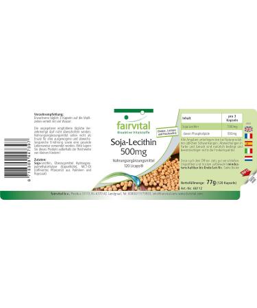 Fairvital | Soy Lecithin 500mg - VEGAN - High Dose - 120 Licaps - Buy Online on GoSupps.com