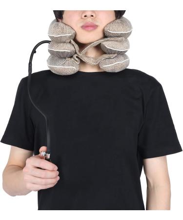 Inflatable Neck Traction Device & Massage Ball - Ultimate Neck Support & Care Tools - Brown - Buy Online on GoSupps.com