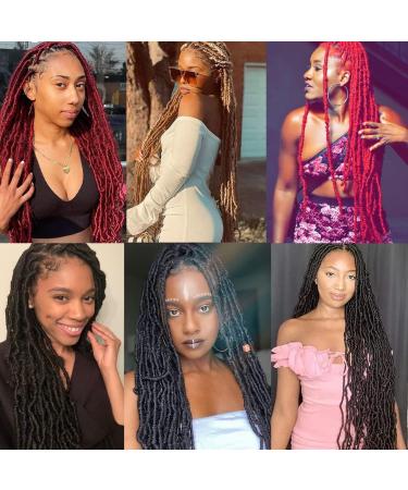 Leeven 30 Inch Nu Faux Locs Crochet Hair | Soft Braiding Hair for Women | 15 Strands | Goddess Faux Locs Extensions 1B Color 30 Inch - Buy Online on GoSupps.com