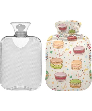 NAANLE Sweet Macaron Hot Water Bottle - 1L Transparent Heat Bottle for Bed Hand & Feet Warmer | Pain Relief & Cold Therapy - Buy Online on GoSupps.com