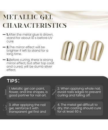 U-Shinein Metallic Painting Gel Kit for Nail Art - Strong Reflection UV Gel with Copper Liner Brush Set - Buy Online on GoSupps.com