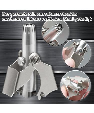 Manual Stainless Steel Nasal Hair Trimmer with Cleaning Brush | Portable Nose & Ear Hair Cutter for Home & Travel - Buy Online on GoSupps.com