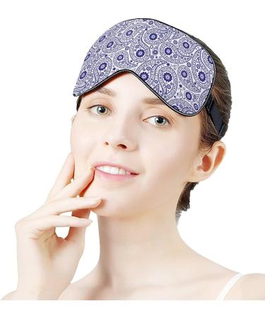 Buy Blue and White Paisley Sleep Mask for Women | Adjustable Eye Shades with Elastic Strap - Relax in Comfort - Buy Online on GoSupps.com