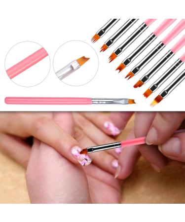 DKTOTIUP 8-Piece Nail Art Brush Set - Pink Nail Design & Dotting Tools for Perfect Nail Painting - Buy Online on GoSupps.com