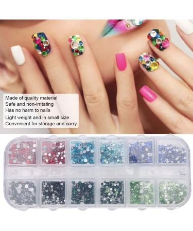 Nail Art Rhinestones ANGGREK 12 Grids Nail Art Rhinestones DIY Nail Decoration Makeup Glitter Beads Manicure Tool(6#) - Buy Online on GoSupps.com