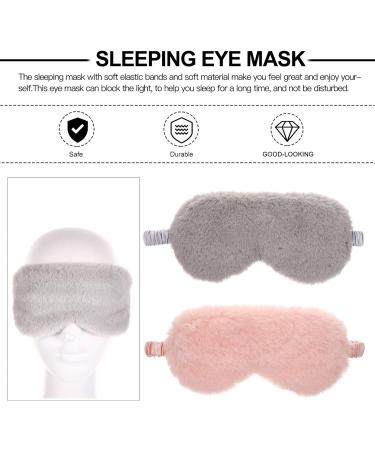 Heallily 2pcs Faux Fur Eye Mask for Women, Girls, Kids - Sleeping Eye Shade Cover for Home, Travel, Meditation - Buy Online on GoSupps.com