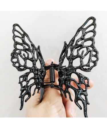 Metal Liquid Butterfly Hair Clip - Large Claw Clip for Thick Hair | Vintage Geometric Barrette for Women and Girls - Buy Online on GoSupps.com