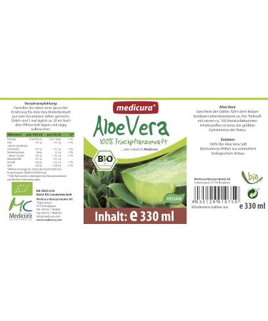 Organic Aloe Vera Fresh Plant Juice 330ml - MC - Buy Online on GoSupps.com