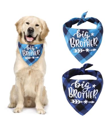 Urroma dog hill cloth motif: Big Brother pregnancy announcement adjustable triangular cloth for dogs sea blau and black blue 2 pieces 2 PCs blue black - Buy Online on GoSupps.com