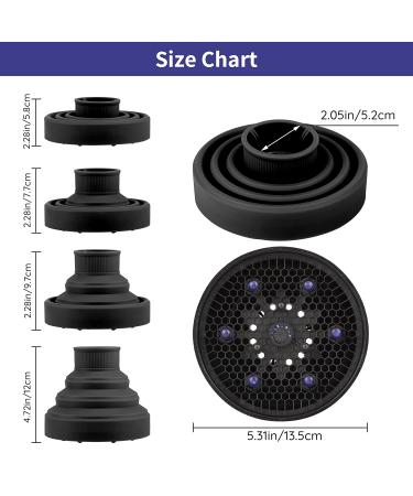 Segbeauty Travel Hair Diffuser for Natural Thick Hair 1.65-1.77 inches Nozzle - Black - Buy Online on GoSupps.com