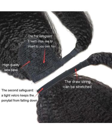 Ponytail Extensions 10-24 Inch Long Yaki Straight Ponytail for Black Women Real Human Hair Wrap Around Ponytail Extensions with Magic Paste Clip in Remy Hair Extensions for Women(Size:18inch 100g) - Buy Online on GoSupps.com