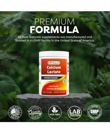 Best Naturals Calcium Lactate Pure Powder 1 Pound - Buy Online on GoSupps.com
