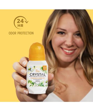 Crystal Deodorant - Mineral Roll on Vegan Deodorant for Women and Men Chamomile & Green Tea - 2.25 fl. oz. (3 Pack) (Packaging May Vary) 2.25 Fl Oz (Pack of 1) Chamomile & Green Tea - Buy Online on GoSupps.com