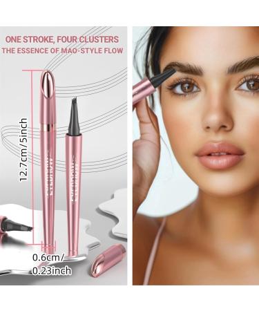 Magic Eyebrow Pencil 4 Tips Eyebrow Pen 3D Waterproof Long Lasting Eyebrow Pencil for Natural Makeup Makeup Tools (Grey) - Buy Online on GoSupps.com