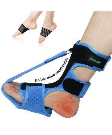 Plantar fasciitis night rail for plantarelief: upgraded Plantar fasciitis relief brace support women - treatment for plantar fasciitis Achilles tendon inflammation foot pain blue