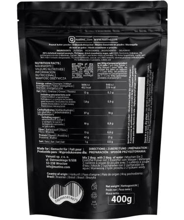 Nustino Strawberry - Peanut Butter Powder 400g | Degreased Peanut Butter | Healthy Snack | Peanut Cream Powder | Peanuts Strawberry | 0.4 kg - Buy Online on GoSupps.com