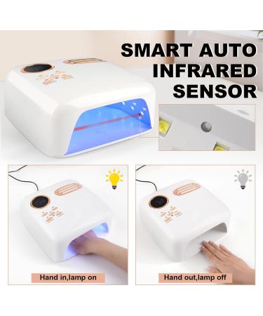 Linssy 72W UV LED Nail Lamp for Gel Nails - Professional Nail Lamp with 4 Timer Settings and LCD Display - Buy Online on GoSupps.com