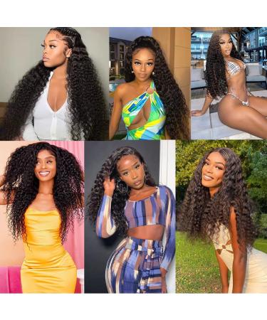 Lace Front Human Hair Wig 30 inch Deep Wave | HD Transparent 150% Density Wet Wavy Wig for Black Women - Buy Online on GoSupps.com