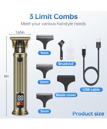 Cordless Men's Beard Trimmer - Zero Gap Hair Trimmer with LED Type-C Quick Charge 7500RPM & 3 Combs | International Shipping Available - Buy Online on GoSupps.com