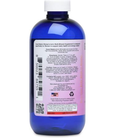 Good State Ionic Woman | Women's Liquid Ionic Multi Mineral | Vegan | Dietary Supplement | 15 Different Minerals (8 oz.) 8 Fl Oz (Pack of 1) - Buy Online on GoSupps.com