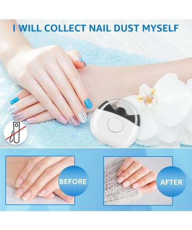 Automatic Nail Clippers with LED Lighting 2-in-1 Cutting and Grinding Professional Nail File 2 Speeds Electric Nail Trimmer Safety Fingernail Cutter Portable Nail Scraps Storage for Baby Kids Adults White - Buy Online on GoSupps.com