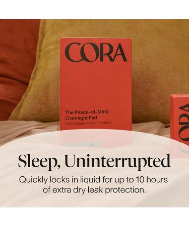 Cora Organic Cotton Maxi Pads with Wings | Overnight Absorbency | Unscented & Comfortable | 24 Count - Buy Online on GoSupps.com