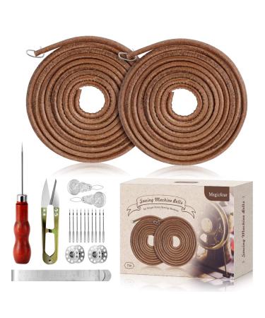 Magicfour Sewing Machine Belt  71 3/16 Sewing Machine Leather Belts Sewing Machine Treadle Belts with Hook for Singer/Jones Sewing Machine (2 Pcs with Accessories) - Buy Online on GoSupps.com