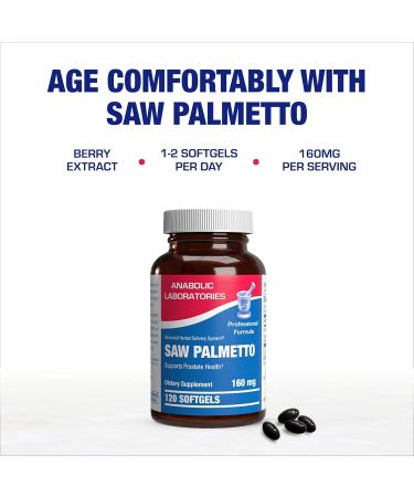 High Absorption Saw Palmetto for Men - Herbal Urinary and Prostate Health Supplement for Men with Saw Palmetto Extract - Non-GMO & Made in The USA in cGMP Facilities - Up to 120 Servings - Buy Online on GoSupps.com