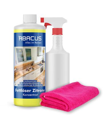 TS-61 LEMON Set (7055) --- 1x TS-61 LEMON Universal container + 1x 750 ml Handspring bottle + 1x Spr hkopf + 1x MFT HIGH PERFORMANCE Microfasertuch -- Konzentrat mit Zitronenduft Fettl ser -- ABACUS