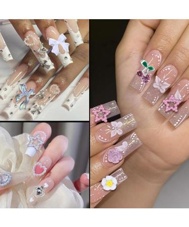 Shop 3D Nail Charms & Gems - Assorted Bows Flowers Butterflies & Rhinestones for Stunning DIY Nail Art - Buy Online on GoSupps.com