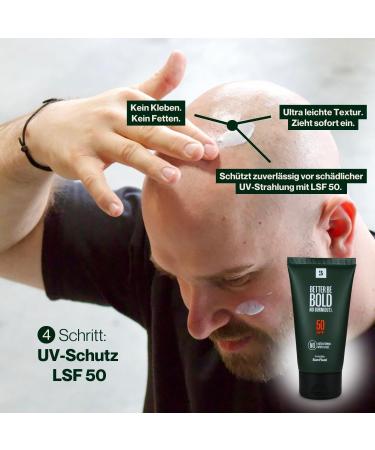 BETTER BE BOLD "Bestseller" Bald Care Routine (0-3 mm) | Mattifying Bald Cream (0-3 mm) + Nourishing Bald Shampoo (0-6 mm) + Invisible Sun Fluid SPF 50 - Buy Online on GoSupps.com