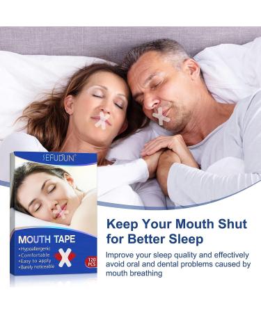 120Pcs Mouth Tape for Sleeping - Improve Nasal Breathing, Stop Snoring & Sleep Talk, Promote Better Sleep - X Shape - Buy Online on GoSupps.com