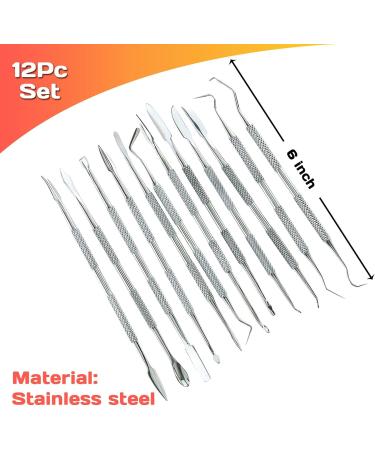 Stainless Steel Wax Carvers Set - Set of 12 Tools for Modeling, Sculpting, and Shaping Clay and Pottery - Buy Online on GoSupps.com