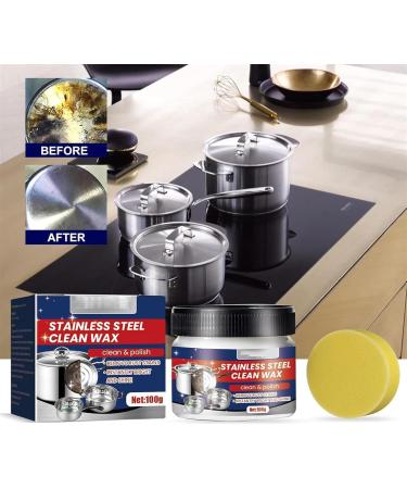GeRRiT Stainless Steel Cleaning Paste Stainless Steel Cleaner and Polish Rust Remover for Metal Powerful Cookware Polish Wax for Grease Oven Sink - Buy Online on GoSupps.com
