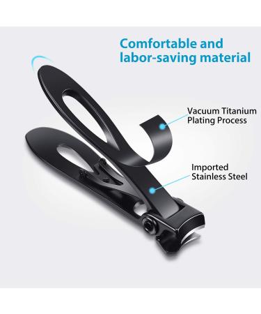 Mudder 2 Pieces Oversized Thick Nail Clippers for Toenails and Fingernails - Stainless Steel Wide Nail Cutter for Men, Adults - Black - Buy Online on GoSupps.com